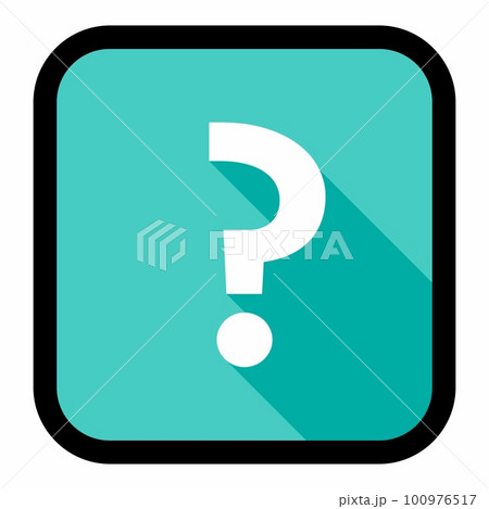 Question mark, FAQ sign, Help symbol, vector mark symbols light blue style. Black stroke design. Isolated icon. 100976517