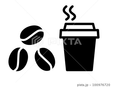 コーヒー　紙カップ　アイコン 100976720