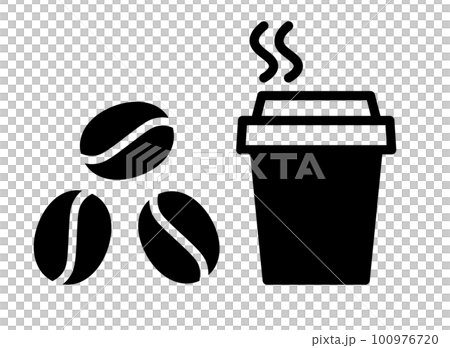 コーヒー　紙カップ　アイコン 100976720