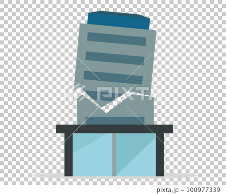 崩壊する建物 ビル　会社倒産、経営破綻、地震、災害。ベクターイラスト	 100977339