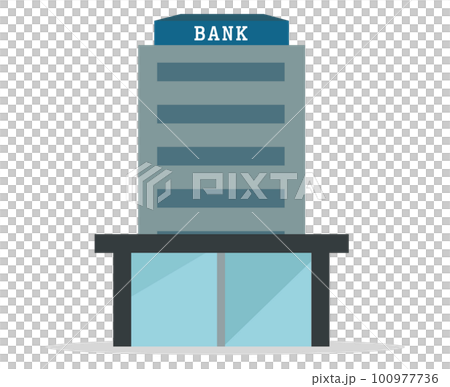 銀行 ビル 建物 ベクターイラスト	 100977736