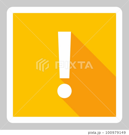 Exclamation mark, Attention sign, Caution icon, Hazard warning symbol, vector mark symbols Yellow style. White stroke design. Isolated icon. Exclamation mark, Attention sign, Caution icon, Hazard warning symbol, vector mark symbols Yellow style. White stroke design. Isolated icon. 100979149