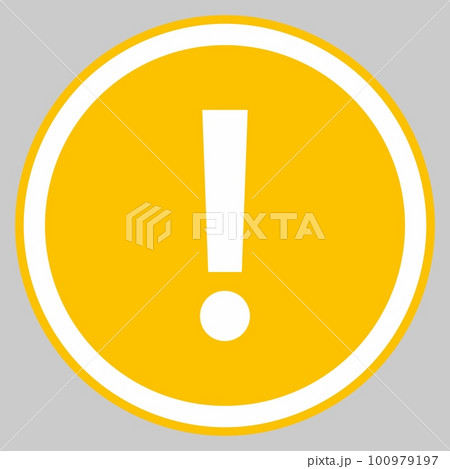 Exclamation mark, Attention sign, Caution icon, Hazard warning symbol, vector mark symbols Yellow style. Isolated icon. 100979197