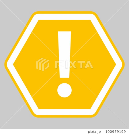 Exclamation mark, Attention sign, Caution icon, Hazard warning symbol, vector mark symbols Yellow style. Isolated icon. 100979199