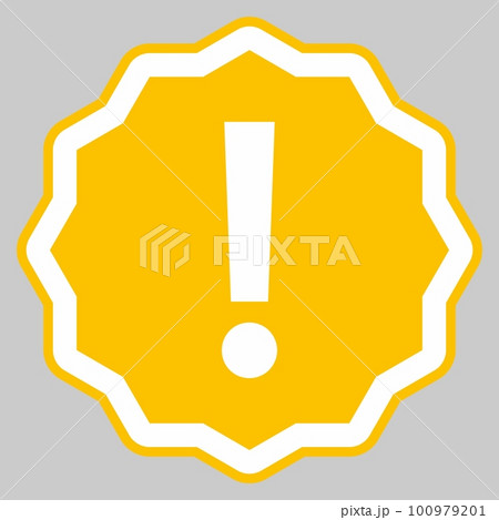 Exclamation mark, Attention sign, Caution icon, Hazard warning symbol, vector mark symbols Yellow style. Isolated icon. 100979201