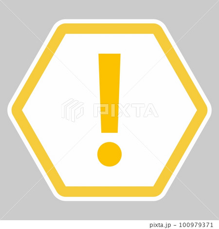 Exclamation mark, Attention sign, Caution icon, Hazard warning symbol, vector mark symbols Yellow style. Isolated icon. 100979371
