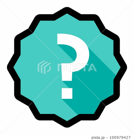 Question mark, FAQ sign, Help symbol, vector mark symbols light blue style. Black stroke design. Isolated icon. 100979427