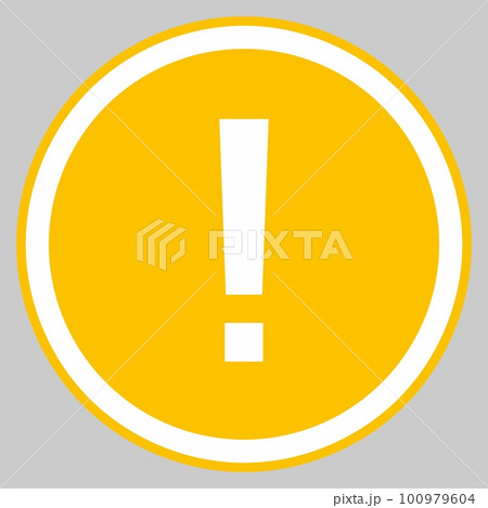 Exclamation mark, Attention sign, Caution icon, Hazard warning symbol, vector mark symbols Yellow style. Isolated icon. Exclamation mark, Attention sign, Caution icon, Hazard warning symbol, vector mark symbols Yellow style. Isolated icon. 100979604
