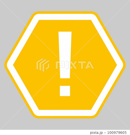 Exclamation mark, Attention sign, Caution icon, Hazard warning symbol, vector mark symbols Yellow style. Isolated icon. Exclamation mark, Attention sign, Caution icon, Hazard warning symbol, vector mark symbols Yellow style. Isolated icon. 100979605