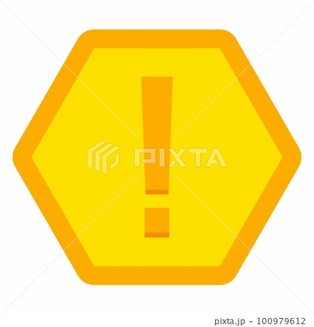 Exclamation mark, Attention sign, Caution icon, Hazard warning symbol, vector mark symbols Yellow style. Isolated icon. Exclamation mark, Attention sign, Caution icon, Hazard warning symbol, vector mark symbols Yellow style. Isolated icon. 100979612