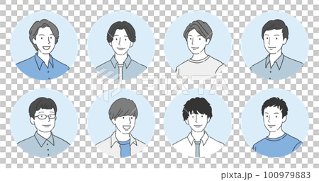 簡單的年輕人圖標插圖集 簡單的年輕人圖標插圖集 100979883