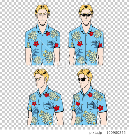 穿夏威夷襯衫的白人 穿夏威夷襯衫的白人 100980253