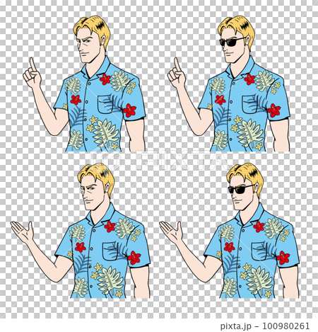 穿夏威夷襯衫的白人 穿夏威夷襯衫的白人 100980261