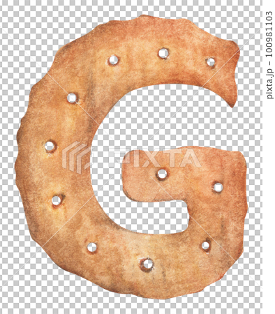 Cookie alphabet. Baking ABC. Watercolor illustration. Cookie alphabet. Baking ABC. Watercolor illustration. 100981103