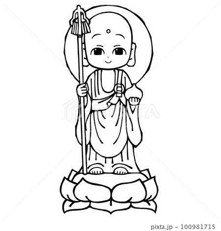 地蔵菩薩(モノクロ 地蔵菩薩(モノクロ 100981715