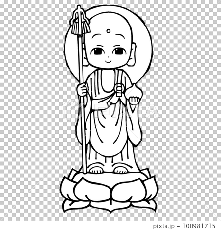 地蔵菩薩(モノクロ 地蔵菩薩(モノクロ 100981715