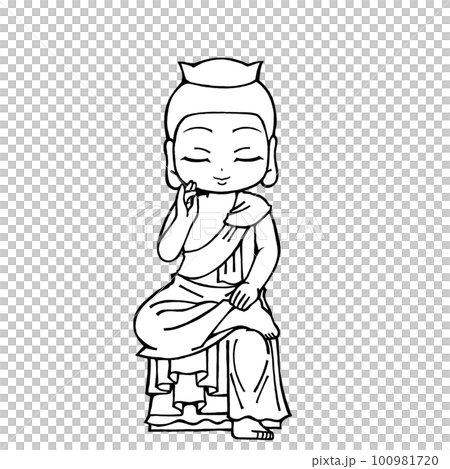 弥勒菩薩（半跏思惟）（モノクロ 100981720