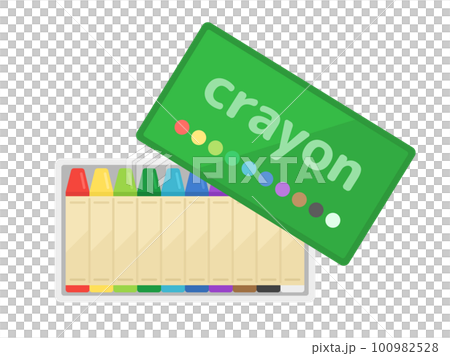 蠟筆在盒子裡的插圖 100982528