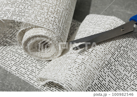 Concept of first aid supplies - bandag, close up 100982546