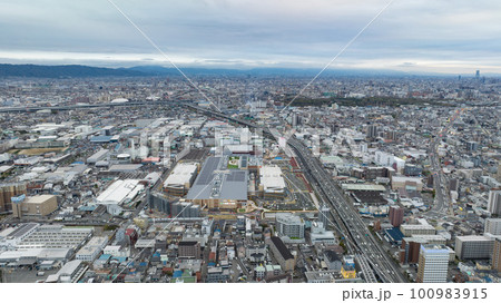 2023年3月　ららぽーと門真 オープン直前の様子を空から撮影 100983915