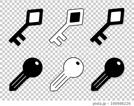 鑰匙圖標 6 種類型設置單調 100986226