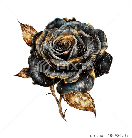 Dark Gothic Rose with Gold Shimmer Dark Fantasy Gardening Watercolor Clipart Dark Gothic Rose with Gold Shimmer Dark Fantasy Gardening Watercolor Clipart 100986237
