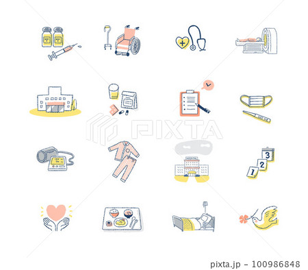 さまざまな医療のアイテム セット さまざまな医療のアイテム セット 100986848