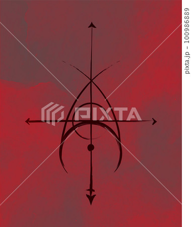 Satanic seal alchemical symbol associated with...のイラスト素材 [100986889 ...