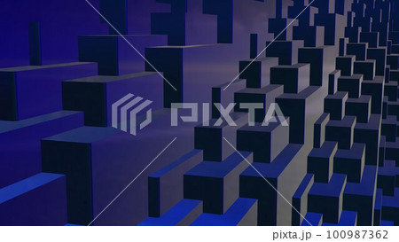 立方体・CG・3d・壁紙・デスクトップ・テクノロジー・箱・正方形・建築・デジタルのイラスト 100987362