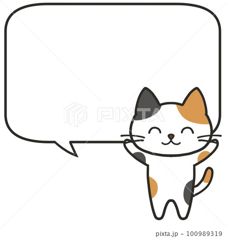 笑顔で何かを伝えるかわいい三毛猫 笑顔で何かを伝えるかわいい三毛猫 100989319