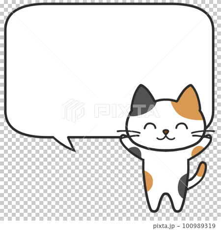 笑顔で何かを伝えるかわいい三毛猫 笑顔で何かを伝えるかわいい三毛猫 100989319