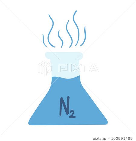 Test tube with liquid nitrogen. Ice therapy for benign and malignant lesions. Cryogenic precision for improved health and well-being Test tube with liquid nitrogen. Ice therapy for benign and malignant lesions. Cryogenic precision for improved health and well-being 100991489