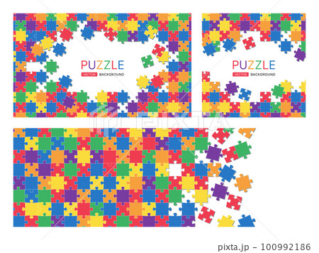 カラフルなジグソーパズルの背景イラスト 100992186