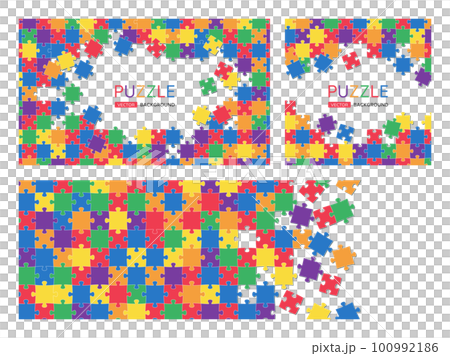 カラフルなジグソーパズルの背景イラスト 100992186
