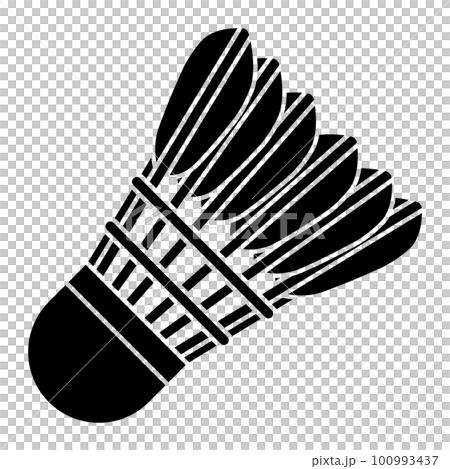 バドミントンのシャトルのシルエット 100993437