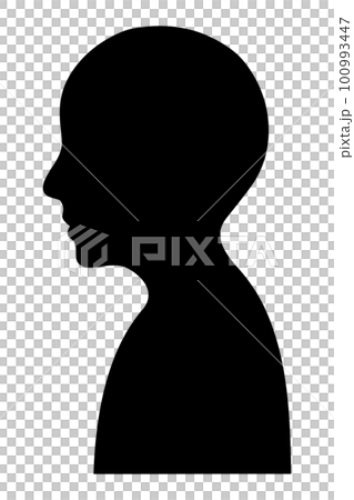 Straight neck (smartphone neck) silhouette Straight neck (smartphone neck) silhouette 100993447