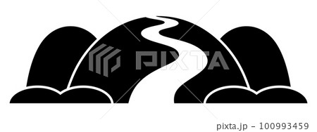 山道のシルエット 山道のシルエット 100993459