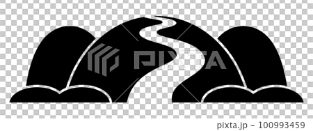 山道のシルエット 山道のシルエット 100993459