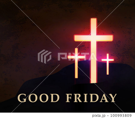 Good Friday background with glowing Christian Good Friday background with glowing Christian 100993809