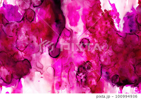 Alcohol ink Background trendy color viva magenta. 100994936