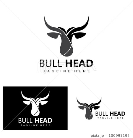 Bull Head Logo, Farm Animal Vector, Livestock Illustration, Company Brand Icon 100995192