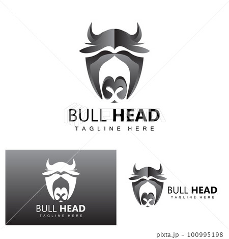 Bull Head Logo, Farm Animal Vector, Livestock Illustration, Company Brand Icon 100995198