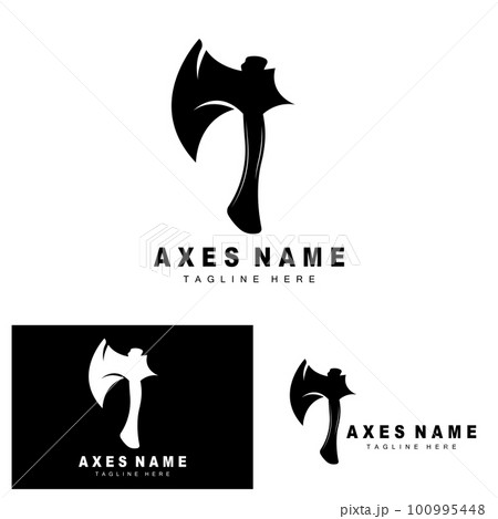 Ax Logo Design, War Tool Illustration and Woodcutter Vector Ax Logo Design, War Tool Illustration and Woodcutter Vector 100995448