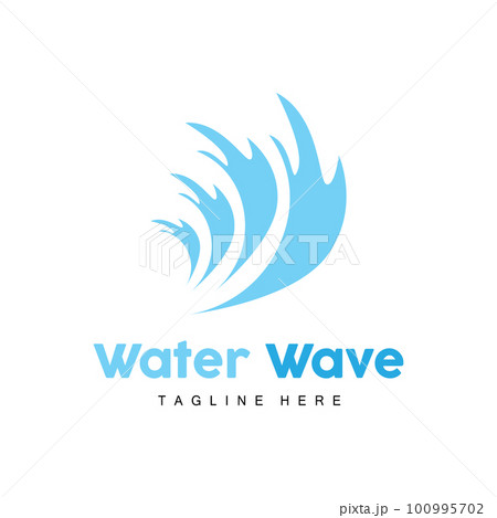 Water Wave Logo, Deep Sea Vector, Maritime Background Template Design 100995702