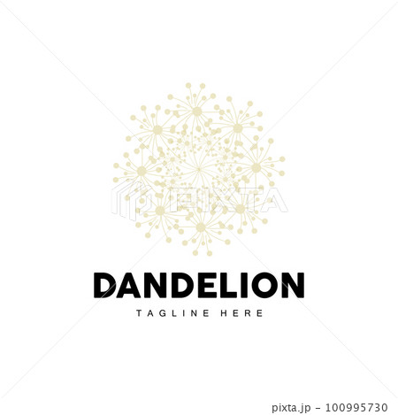 Dandelion Logo, Vector Plant Dandelion flower, Design Icon Template 100995730