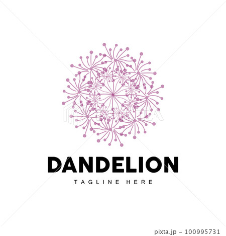 Dandelion Logo, Vector Plant Dandelion flower, Design Icon Template Dandelion Logo, Vector Plant Dandelion flower, Design Icon Template 100995731