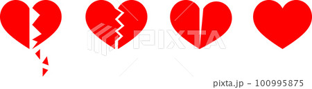 割れるハート 割れるハート 100995875