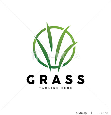 Green Grass Logo Design, Farm Landscape Illustration, Natural Scenery Vector Green Grass Logo Design, Farm Landscape Illustration, Natural Scenery Vector 100995878
