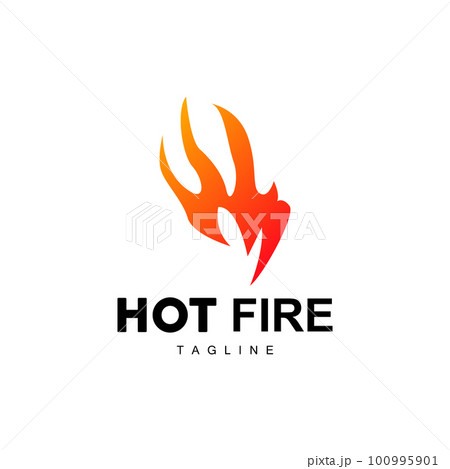 Hot Flame Logo, Fire Vector, Abstract Fire Icon Design 100995901