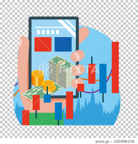 Smartphone and stock trading Smartphone and stock trading 100996256